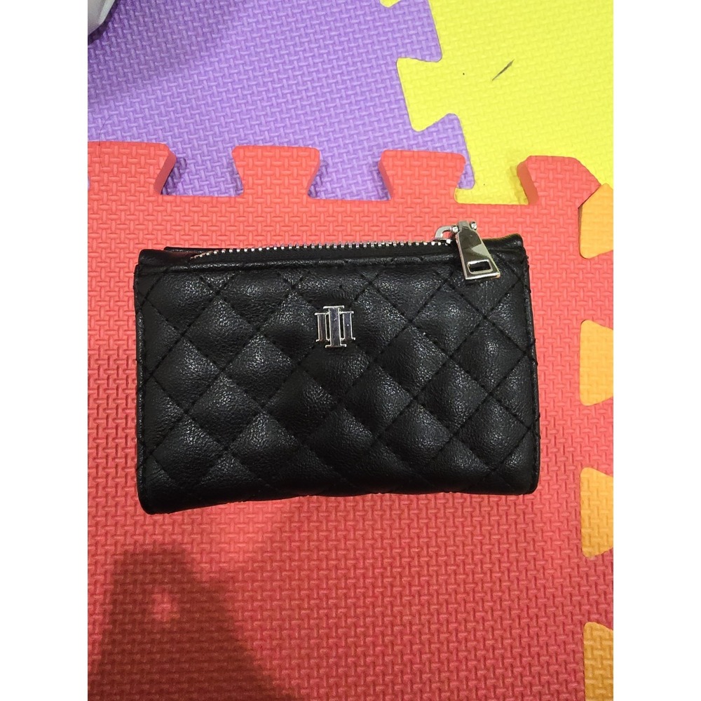 INC International Concepts Black Quilted Mini Bifold Wallet Coin Card ID Purse